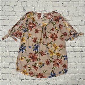 NAIF Floral Flutter Sleeve Blouse